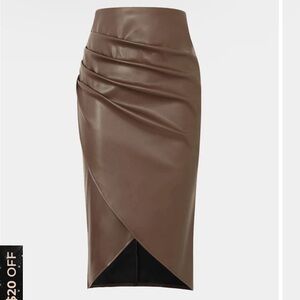 Faux Leather Brown Skirt